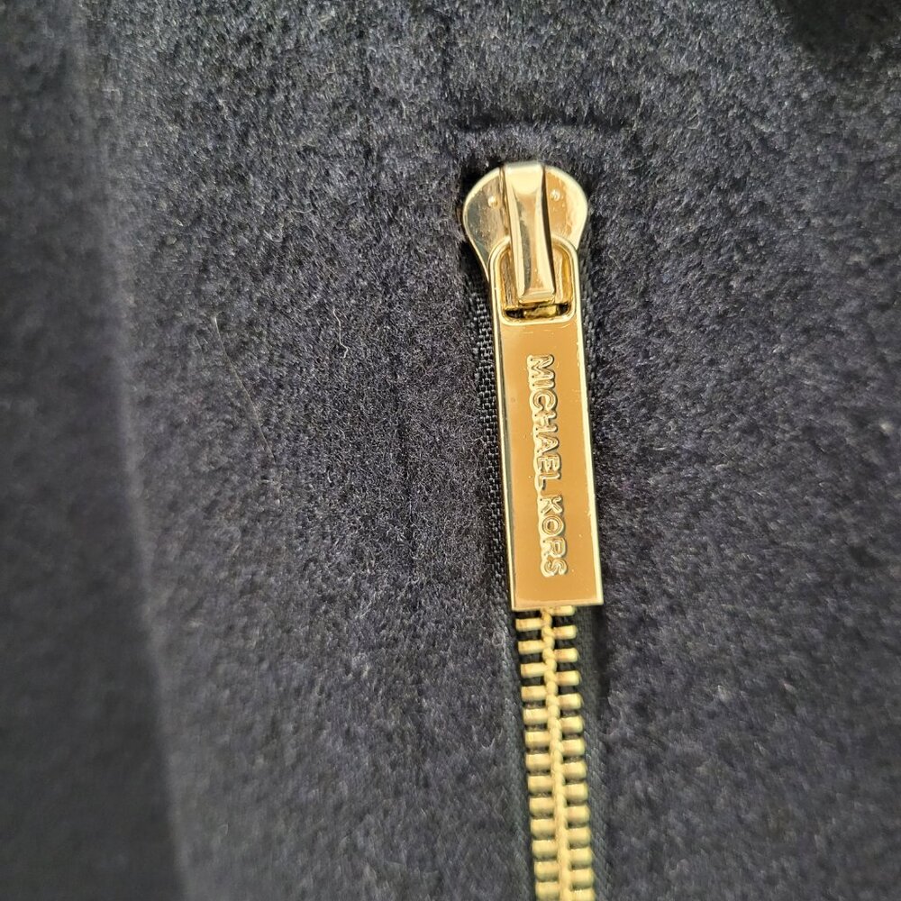 Like New Michael Kors Wool Coat. Zip-Front Closure. Two Pockets. Midnight. XS. - Picture 9 of 16